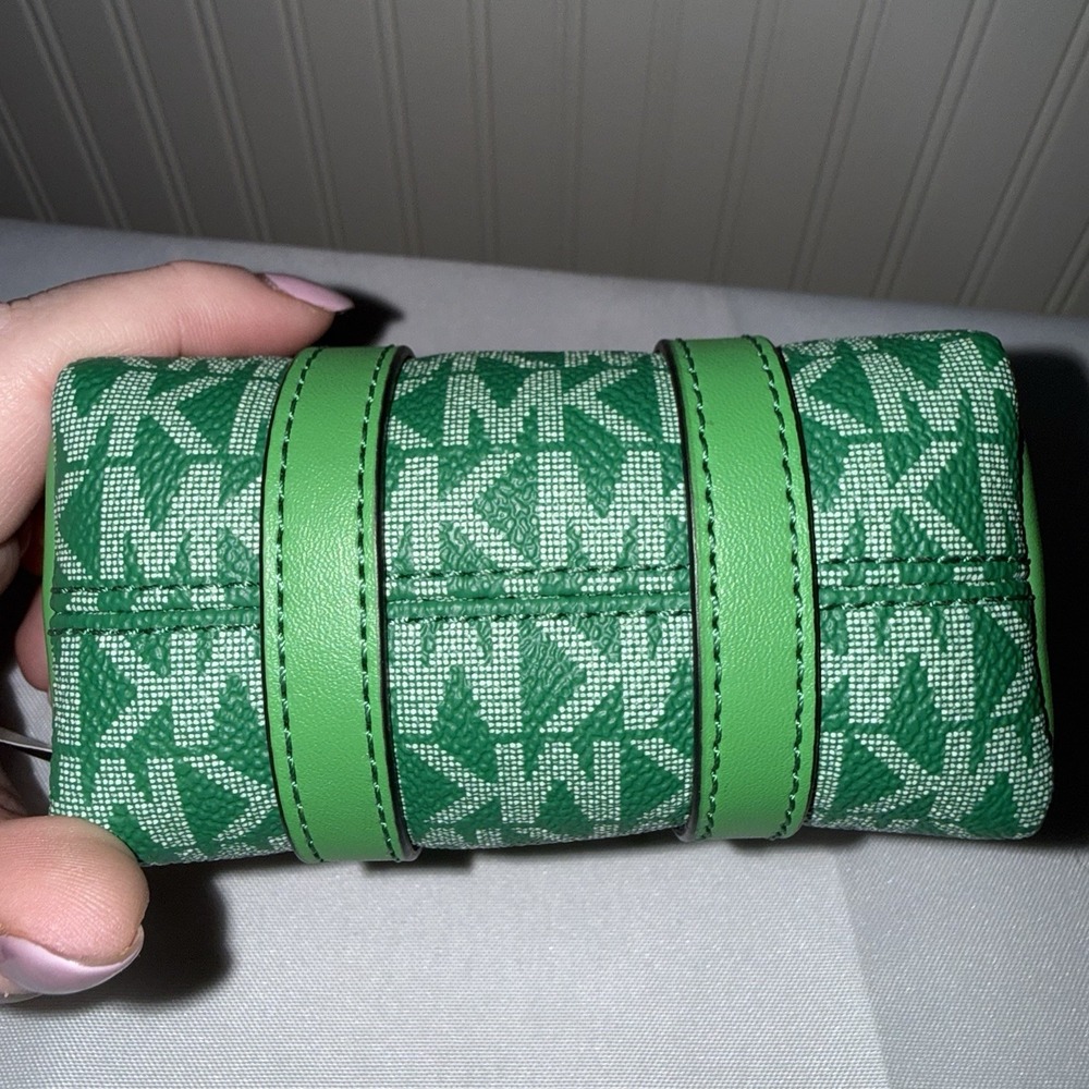 NWT MICHAEL KORS Micro Duffle Pouch Bag Charm/ Key Chain Coin Purse Kelly Green - Picture 3 of 11